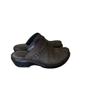 BORN Womens 8 Leather Braided Clogs Mules Slides Comfort Shoes Professional Walk